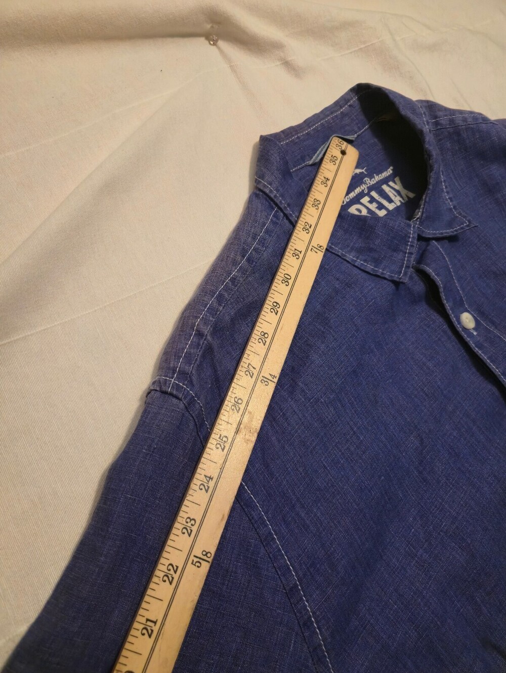 Tommy Bahama Relax Blue Linen Button-Up Shirt XL - Picture 4 of 7